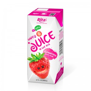 200ml Paper Box NFC Manufacturer Beverage Strawberry Juice Drink