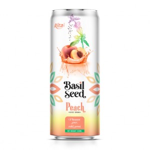 Basil Seed With Peach Flavor 330ml Can Rita Brand 
