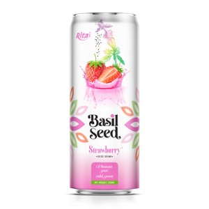 Basil Seed With Strawberry Flavor 330ml Can Rita Brand
