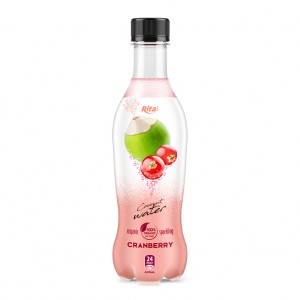 400ml Pet Bottle Organic Sparkling Cranberry Flavor Coconut Water