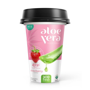 OEM Natural Aloe Vera With Strawberry Juice 330ml PP Cup 