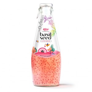 Basil Seed With Lychee Flavor 290ml Glass Bottle