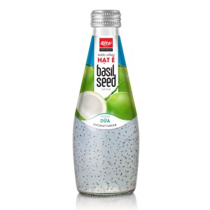 OEM 290ml Glass Bottle Basil Seed With Coconut Flavor 