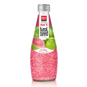 Best Quality Guava Flavor Basil Seed Drink 290ml Glass Bottle 
