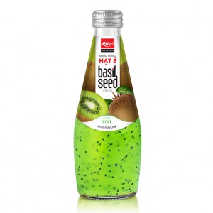 Kiwi Flavor Basil Seed Drink 290ml Glass Bottle  