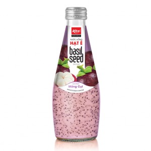 OEM Beverage Basil Seed Drink Mangosteen Flavor 290ml Glass Bottle 