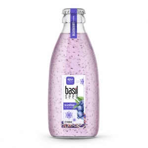 250ml Glass Bottle Basil Seed With Blueberry Flavor 
