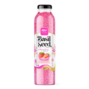 Rita Brand 300ml Glass Bottle Basil Seed With Strawberry Flavor
