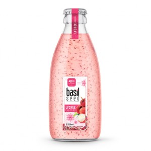 250ml Glass Bottle Basil Seed With Lychee Flavor