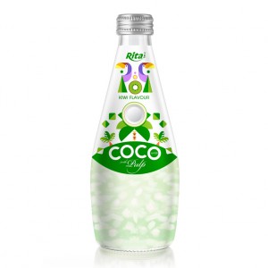 Coconut Water With Pulp Kiwi Flavor 290ml Glass Bottle Rita Brand
