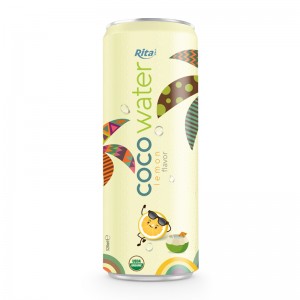 320ml Can Coconut Water With Lemon Flavor Rita Brand 