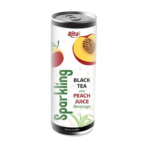 250ml Alu Can Peach Flavor Sparkling Black Tea Rita Brand