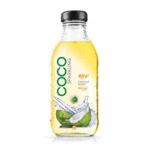 OEM Sparkling Coconut Water With Mango Flavor 350ml Glass Bottle 