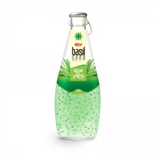 290ml Glass Bottle Basil Seed Drink With Aloe Vera  Rita Brand 