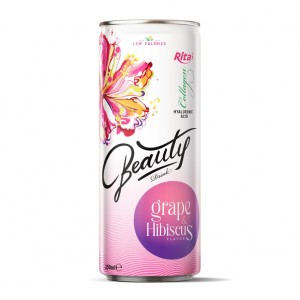 OEM Beauty Collagen Drink With Grape Hibiscus 250ml Can