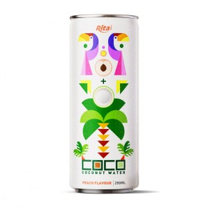 Coconut Water With Peach Flavor 250ml Slim Can