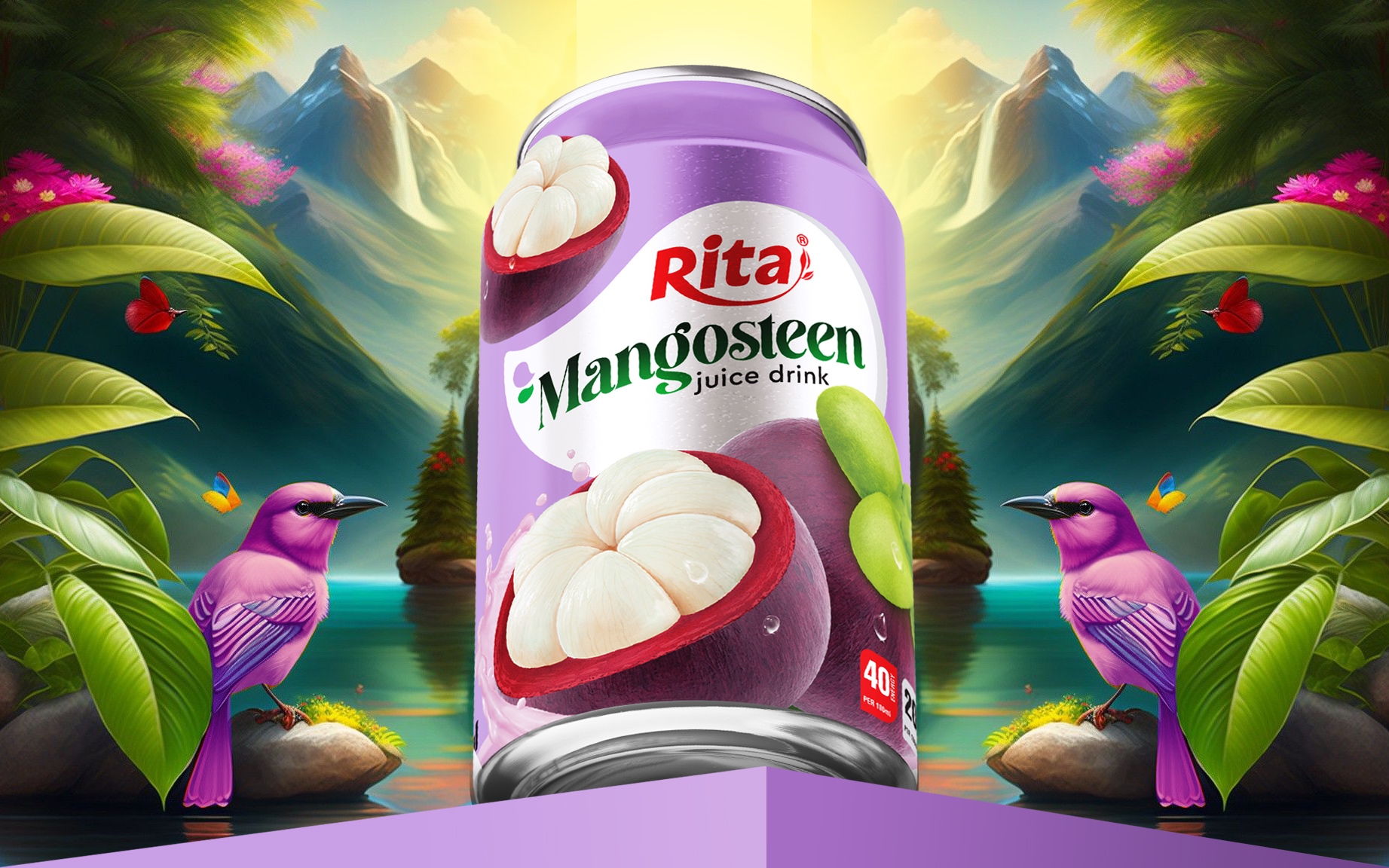 Poster Fresh Mangoosteen juice 330ml canned