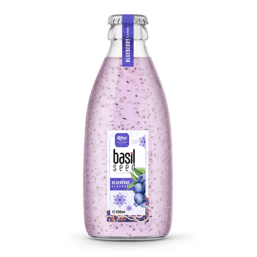 Basil seed blueberry 250ml glass bottle