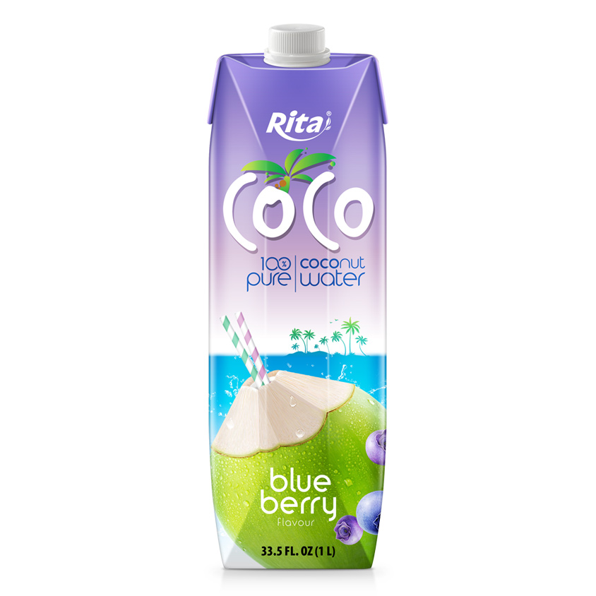 100 coconut water pure and blueberry pressed 1L Paper Box