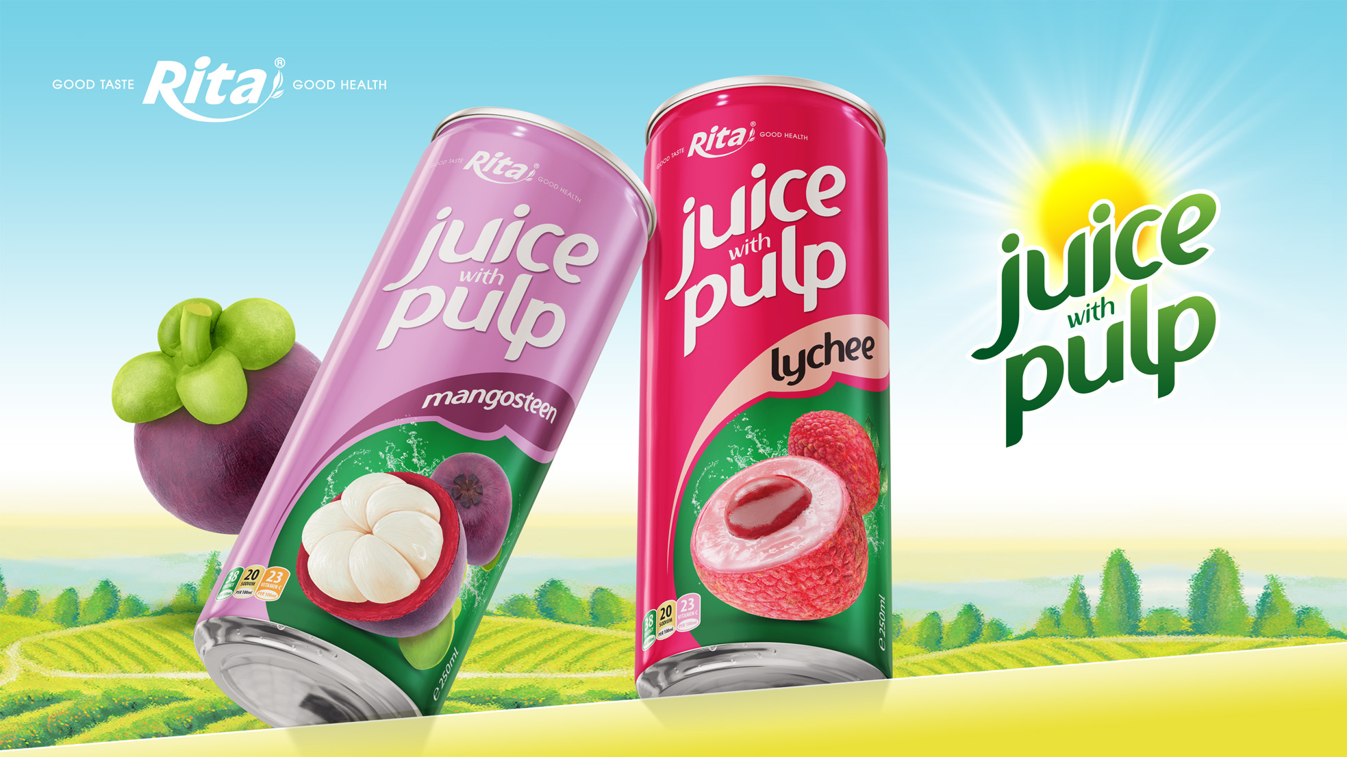 design juice with pulp 250ml can more