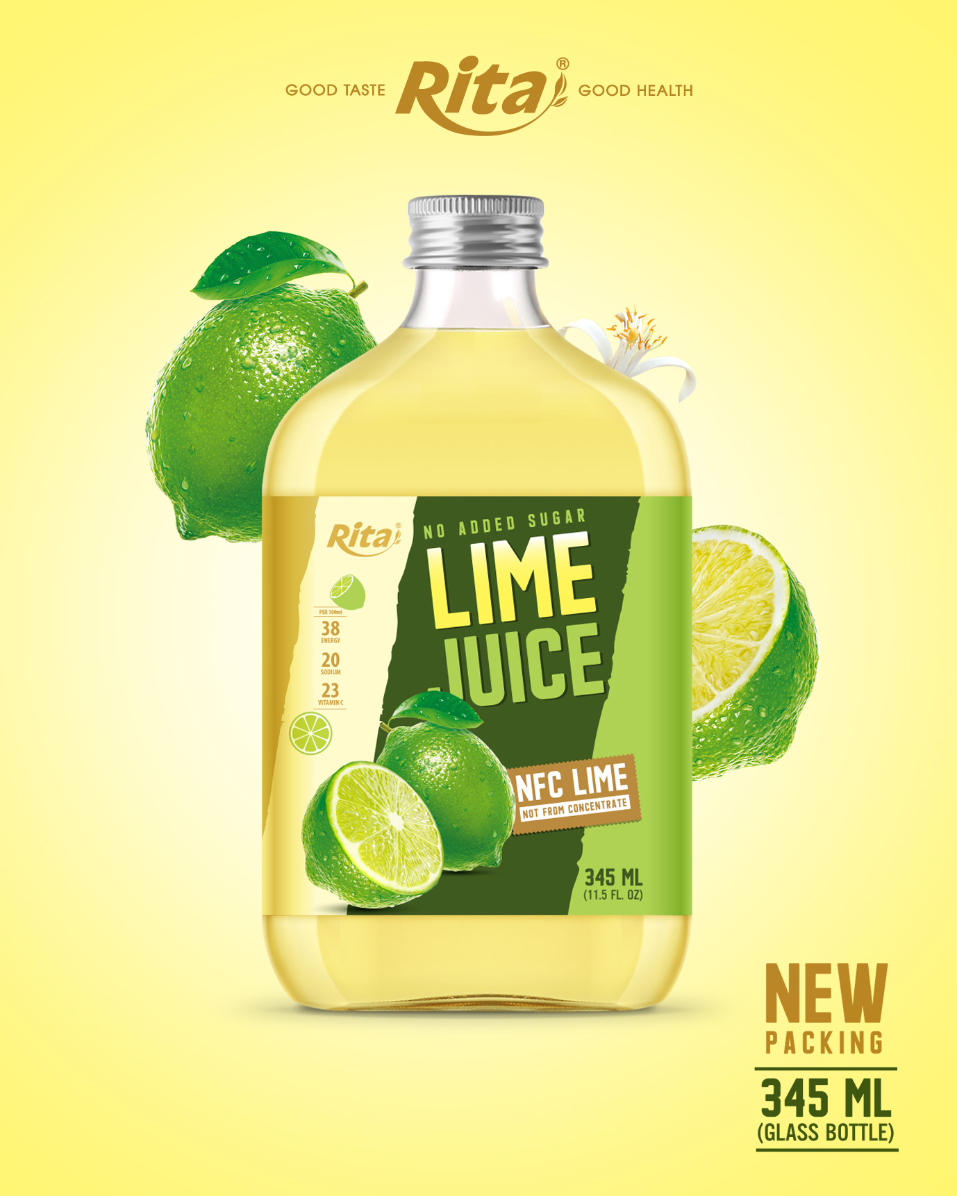 Lime Juice 345ml Glass bottle 1 poster