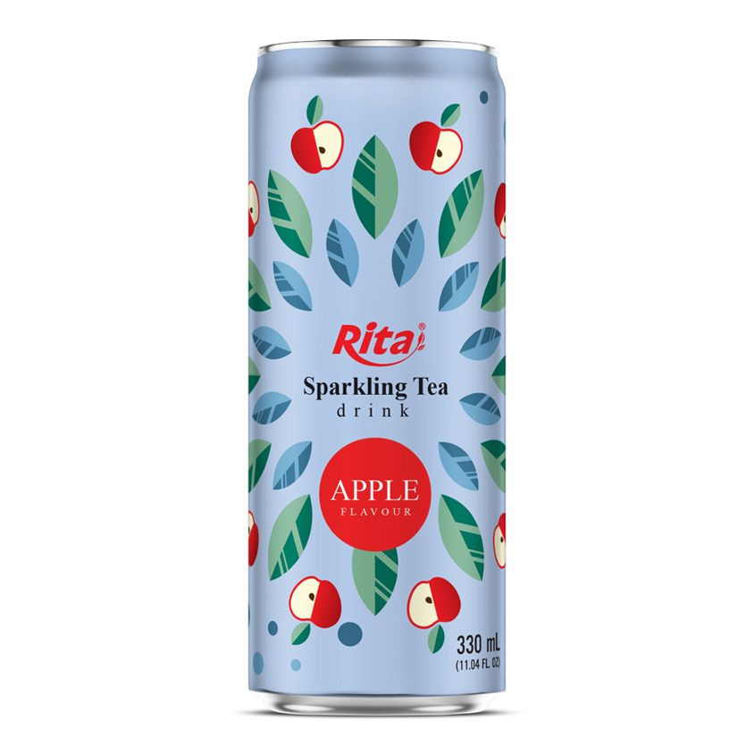 best Sparkling Tea drink apple flavour 330ml sleek can