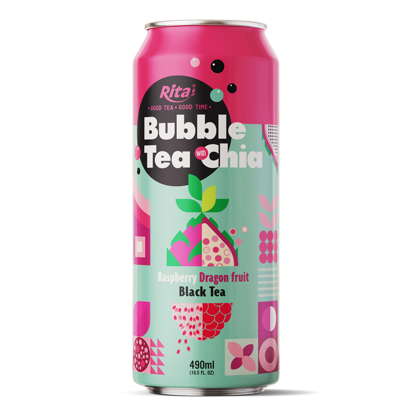 Bubble Tea with Chia Rasp 490ml Copy