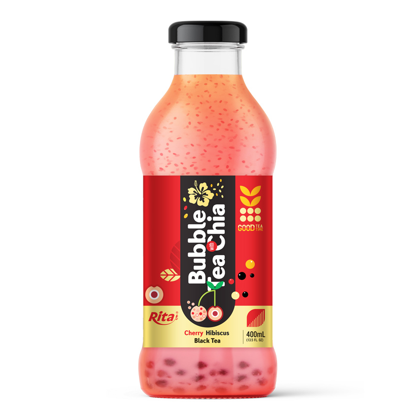 Bubble Tea with Chia 400ml glass bottle Chery