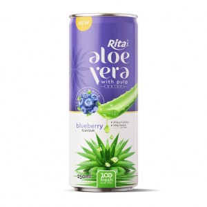 100 Fresh Aloe Vera Juice With Pulp And Blueberry Flavor