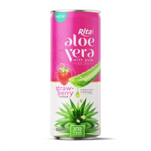 100 Fresh Aloe Vera Juice With Pulp And Strawberry Flavor
