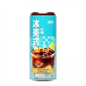 315ml Sleek Can Iced Americano Coffee Drink With Lemon