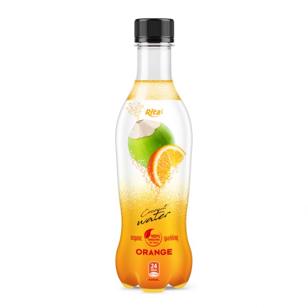 400ml_Pet_Bottle_Organic_Sparkling_Orange_Flavor_Coconut_Water