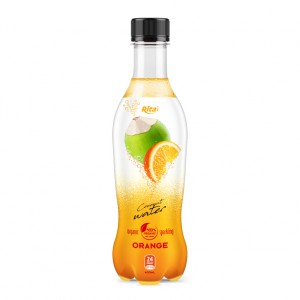400ml Pet Bottle Organic Sparkling Orange Flavor Coconut Water