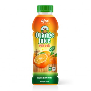 450ml Pet Bottle Orange Juice With Pulp Drink Natural