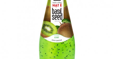 Kiwi Flavor Basil Seed Drink 290ml Glass Bottle RITA Beverage