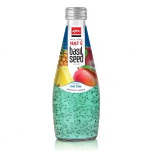 OEM 290ml Glass Bottle Basil Seed With Mixed Fruit Flavor 