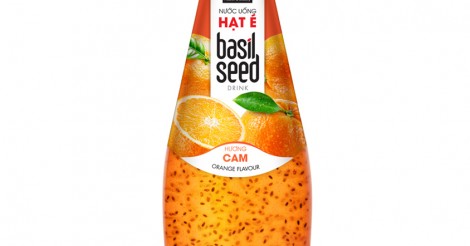 Basil Seed Drink 290ml Glass Bottle Orange Flavor RITA Beverage