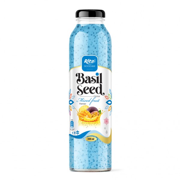 Basil_seed_drink_300ml_glass_mixed_fruit