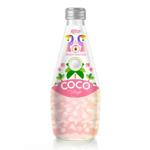 Coconut Water With Pup Peach Flavor 290ml Glass Bottle