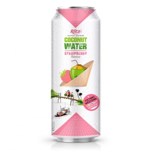 OEM  Coconut Water With Strawberry Flavor 500ml Can Rita Brand