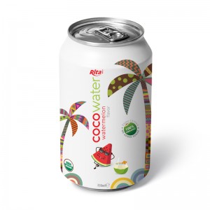 OEM Product Coconut Water With Watermelon Flavor 330ml Can Rita Brand