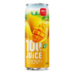 100% JUICE Mango Juice Drink 320ml Sleek Can