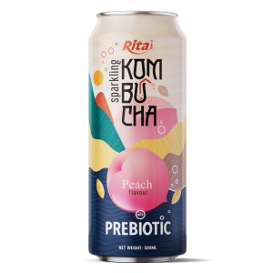 Sparkling Kombucha Prebiotic With Peach 500ml Cans