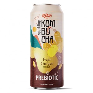 Sparkling Kombucha Prebiotic With Pear And Ginger