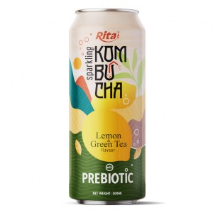 Sparkling Kombucha Prebiotic With Lemon And Green Tea 500ml Cans
