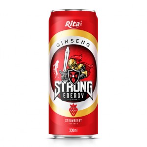 OEM Beverage 330ml Can Strong Energy Drink With Strawberry Flavor