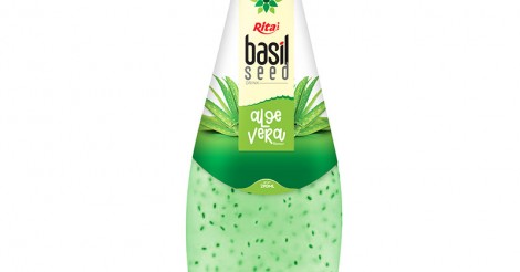 290ml Glass Bottle Basil Seed Drink With Aloe Vera Rita Brand