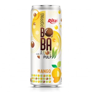 Wholesale 320ml Sleek Can Mango Flavored Bubble Tea