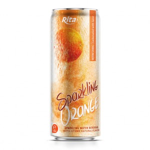 Best Flavor Sparkling Water Mix Orange Flavor 320ml Sleek Can