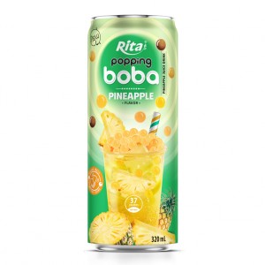 Hot Trending Popping Boba Tea Pineapple Flavor 320ml Slim Can